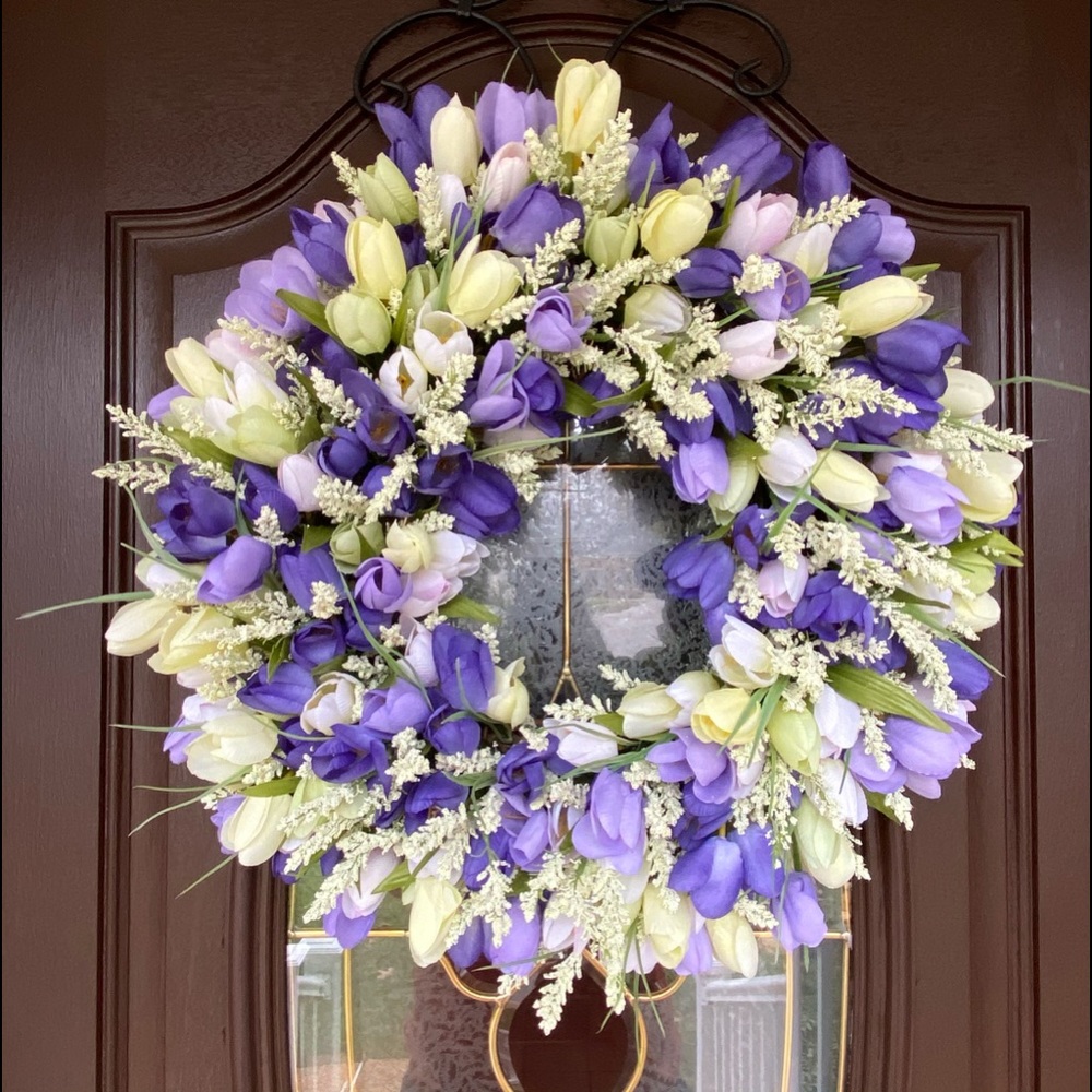 Purple Spring Tulip Wreath